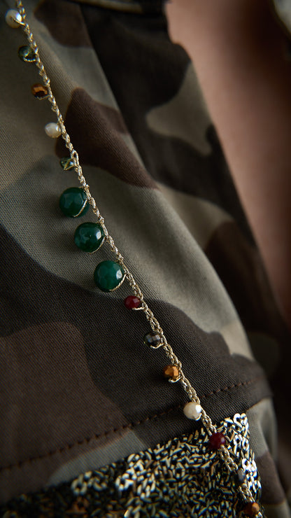 Via Roma - Collana "Giotto" - Verde - Bordeaux - Bronzo - Burro