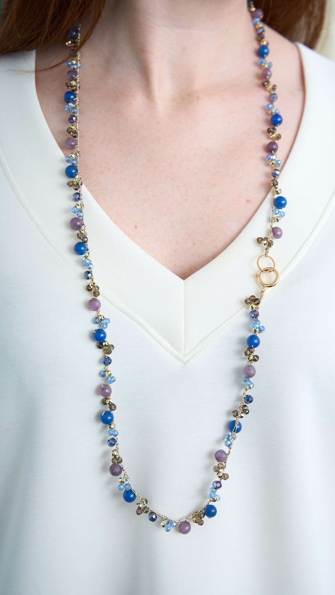 Via Roma - Collana "Francesca" - Blu - Viola - Oro