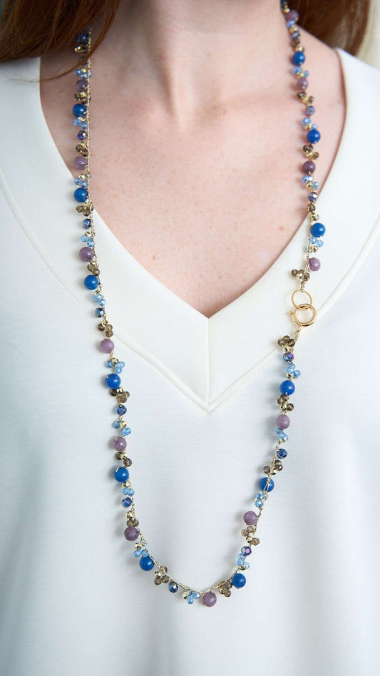 Via Roma - Collana "Francesca" - Blu - Viola - Oro