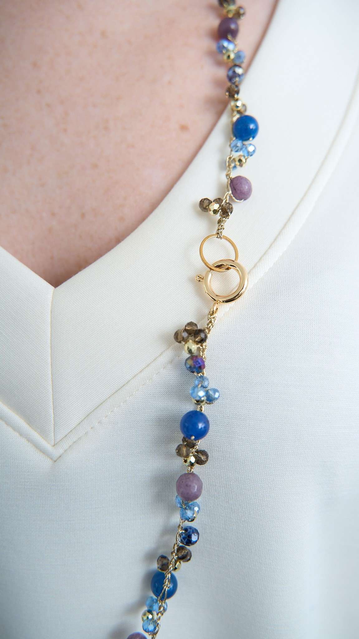 Via Roma - Collana "Francesca" - Blu - Viola - Oro