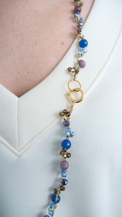 Via Roma - Collana "Francesca" - Blu - Viola - Oro
