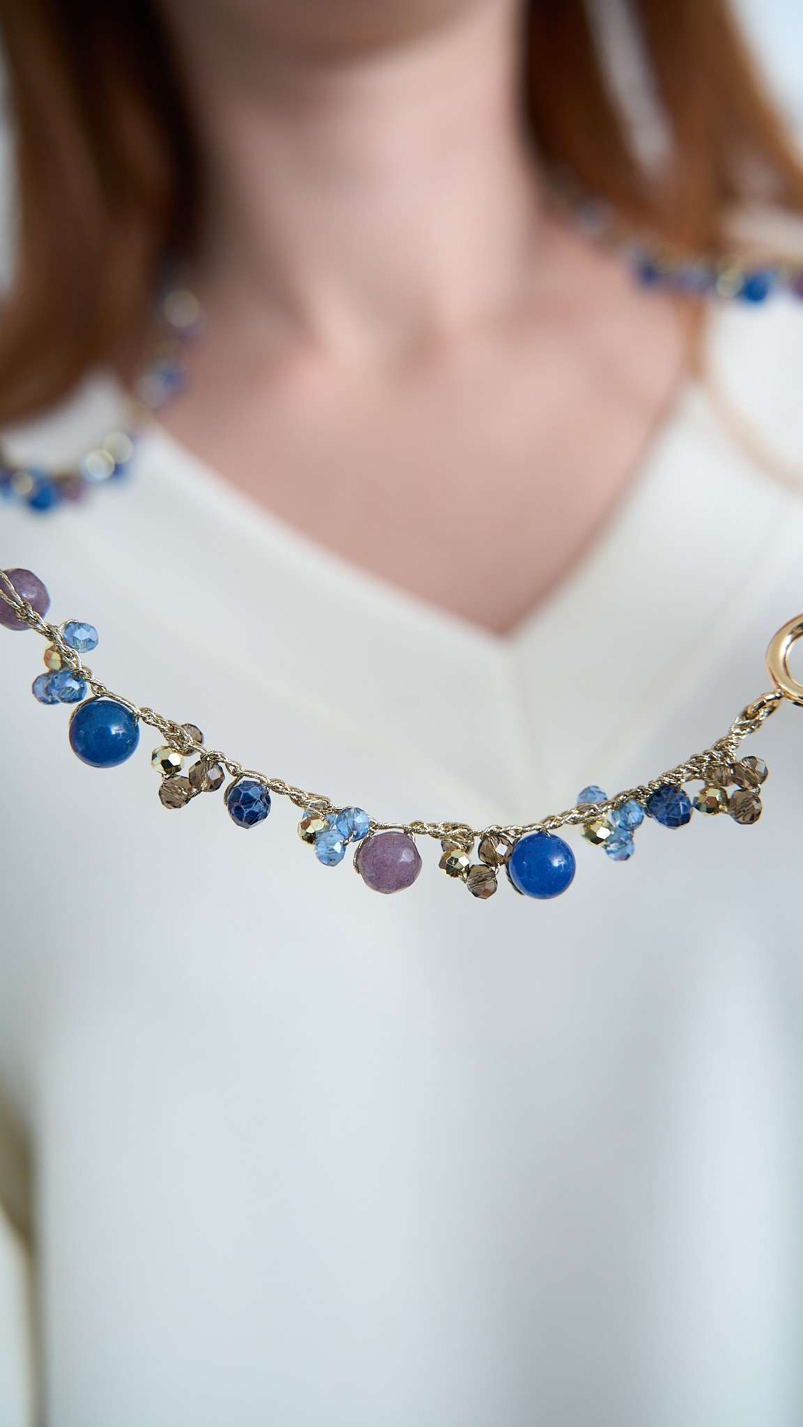 Via Roma - Collana "Francesca" - Blu - Viola - Oro