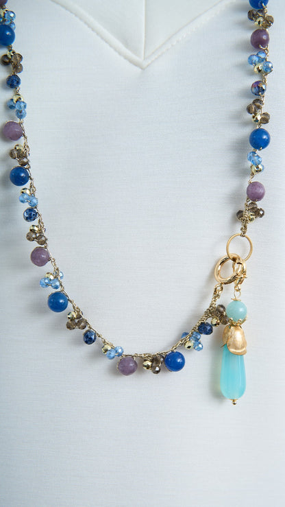 Via Roma - Collana "Francesca" - Blu - Viola - Oro