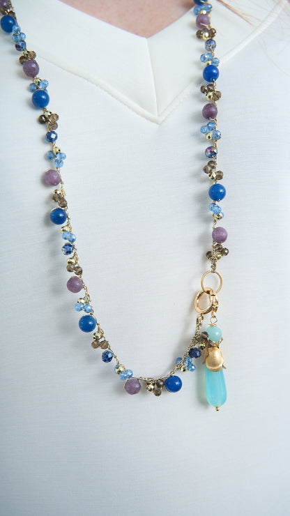 Via Roma - Collana "Francesca" - Blu - Viola - Oro