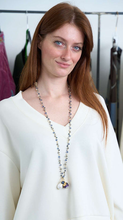 Via Roma - Collana "New Beautiful" Viola - Bianco - Off White - Grigio - Blu