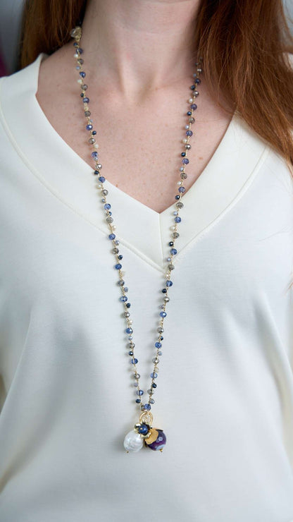 Via Roma - Collana "New Beautiful" Viola - Bianco - Off White - Grigio - Blu