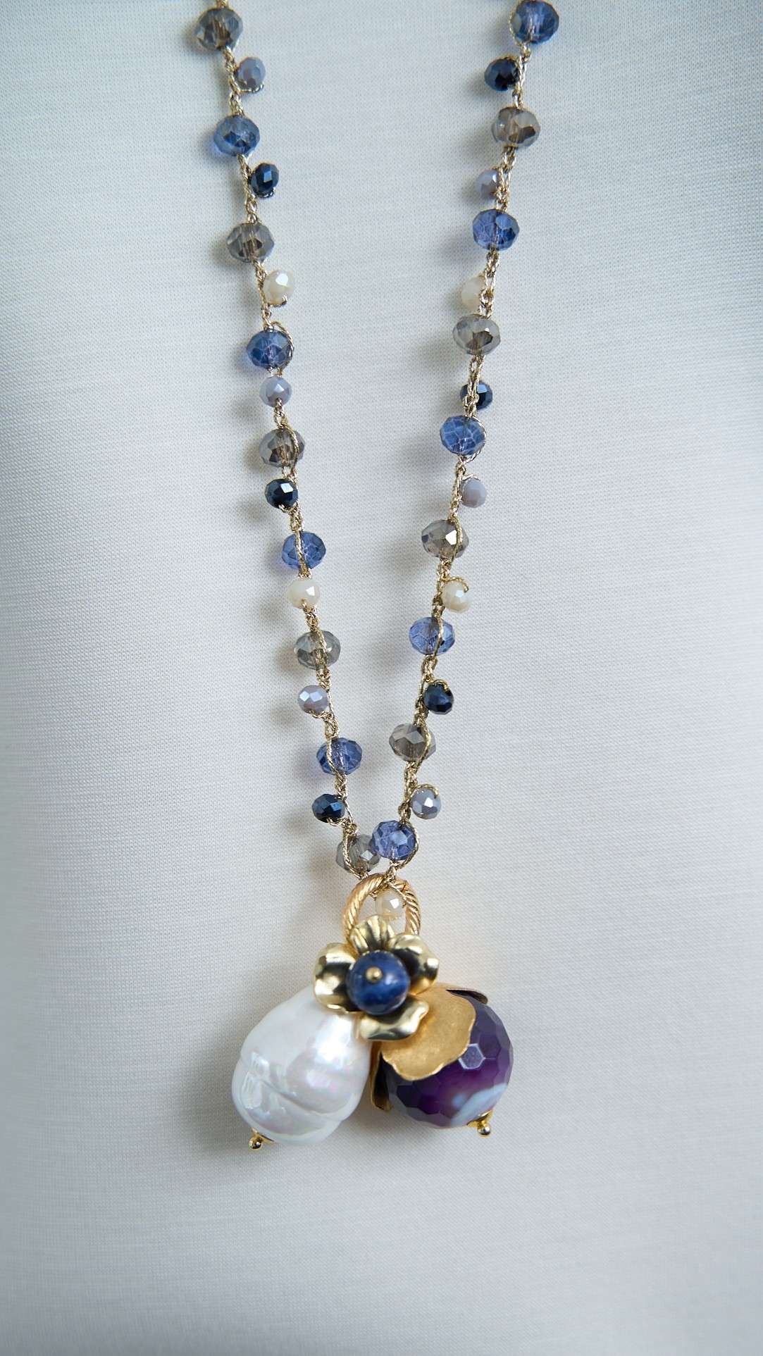 Via Roma - Collana "New Beautiful" Viola - Bianco - Off White - Grigio - Blu