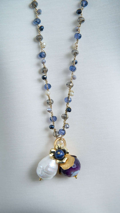 Via Roma - Collana "New Beautiful" Viola - Bianco - Off White - Grigio - Blu