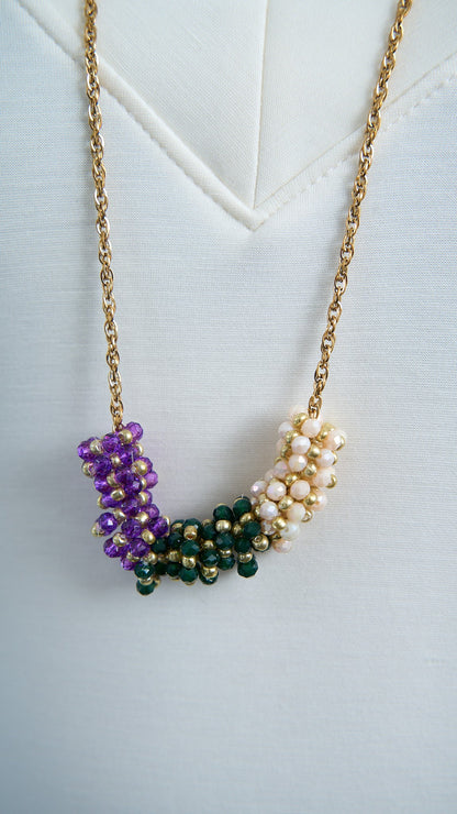 Via Roma - Collana "Adelina" - Viola - Verde - Burro - Dorato