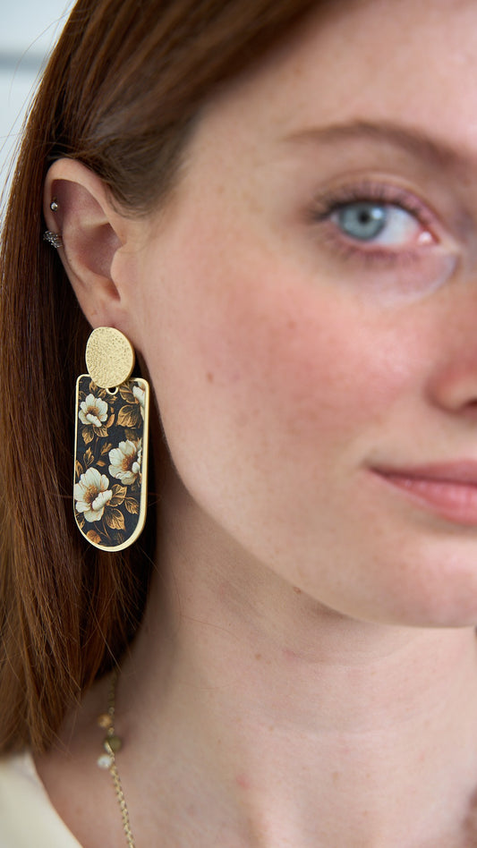 Via Roma - Orecchini "You and Me" - Nero - Avorio - Oro - Beige