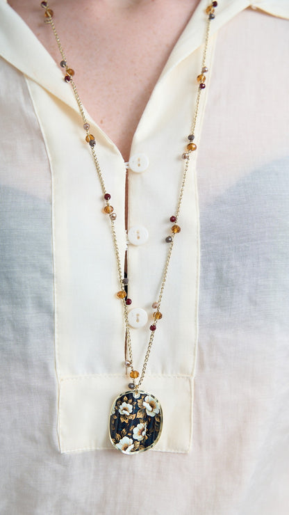 Via Roma - Collana "Ambrosia" - Nero - Avorio - Oro - Ambra - Bordeaux - Tortora - Beige