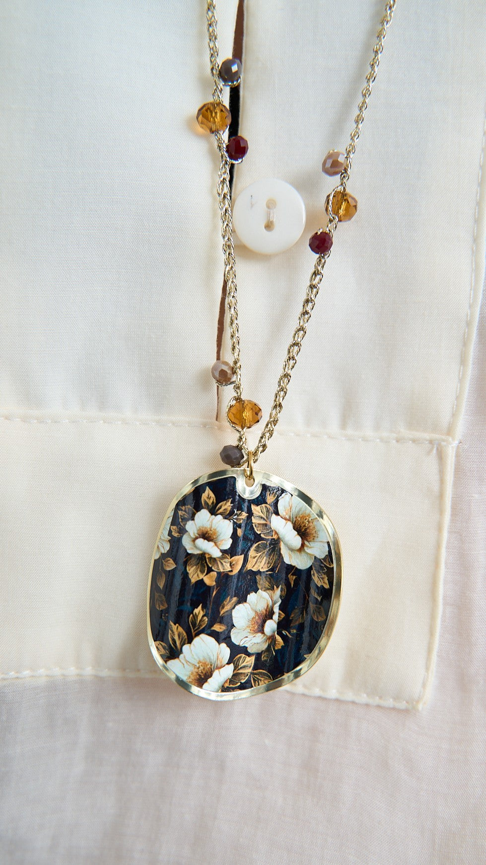 Via Roma - Collana "Ambrosia" - Nero - Avorio - Oro - Ambra - Bordeaux - Tortora - Beige