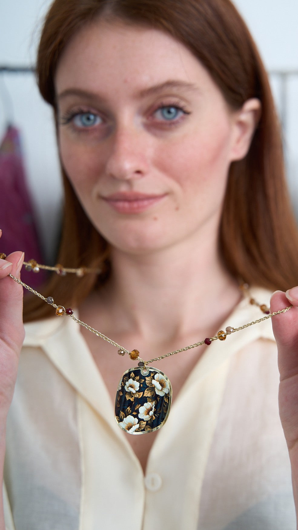 Via Roma - Collana "Ambrosia" - Nero - Avorio - Oro - Ambra - Bordeaux - Tortora - Beige