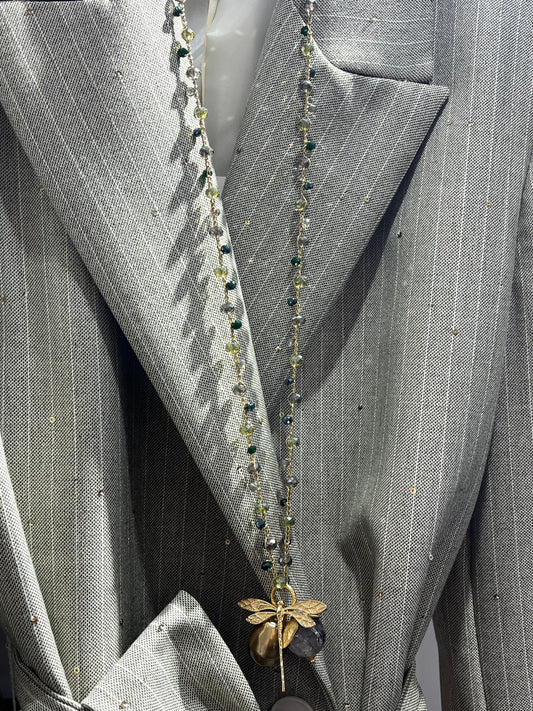 Via Roma - Collana "New Beautiful" Verde - Grigio - Oro