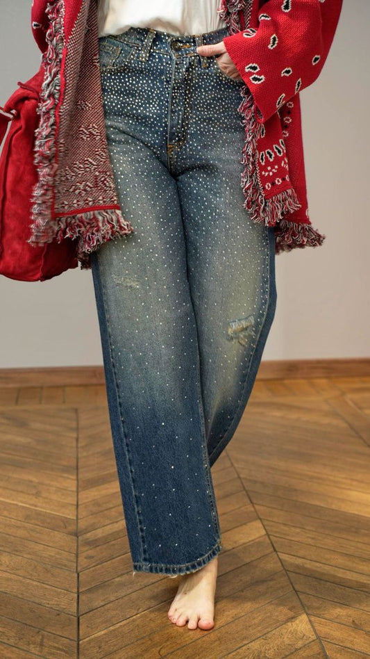 Zahjr - Jeans con strass lavaggio blu - ART.53539712