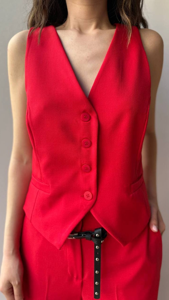 Zahjr - Gilet in tinta unita rosso - ART. 53539584