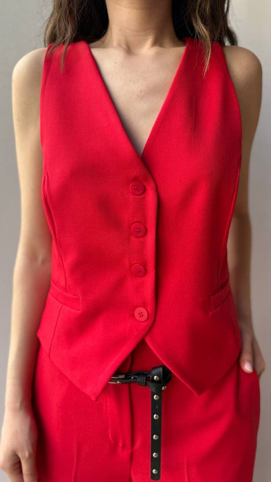Zahjr - Gilet in tinta unita rosso - ART. 53539584