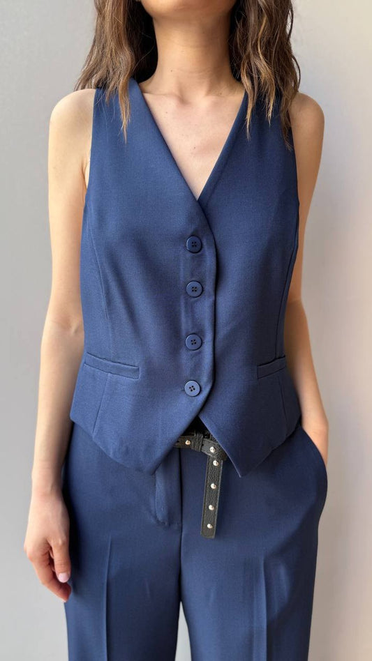 Zahjr - Gilet in tinta unita blu - ART. 53539584