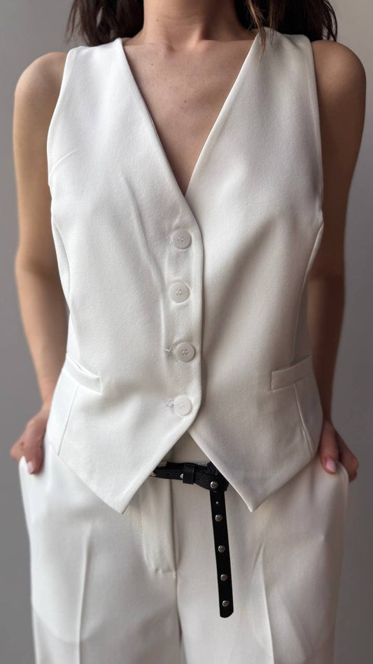 Zahjr - Gilet in tinta unita bianco - ART. 53539584
