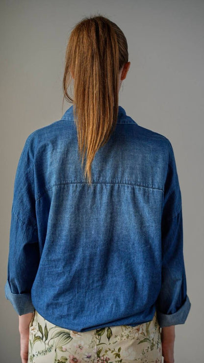 Zahjr - Camicia in jeans con fiocco - ART.53539895