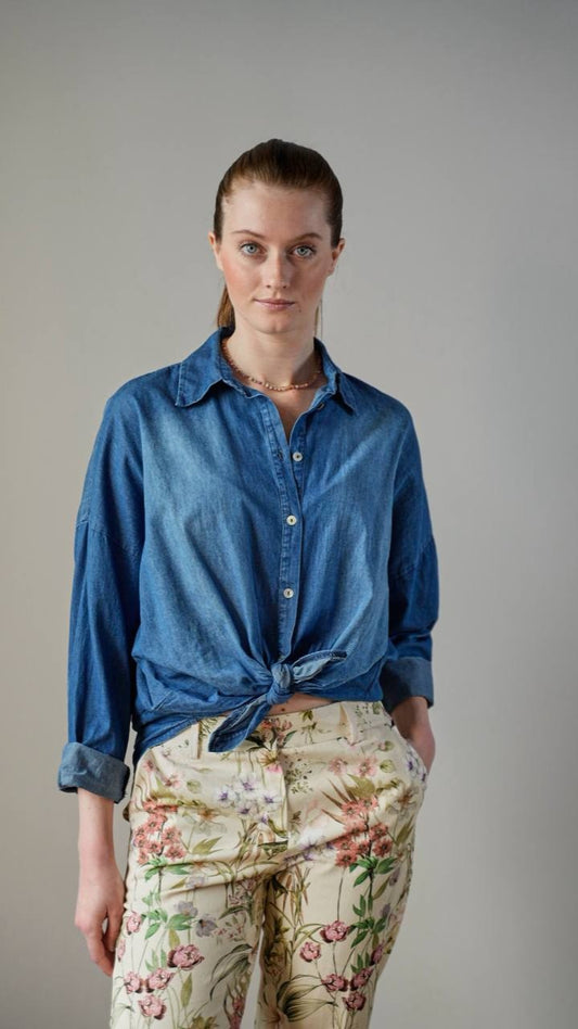 Zahjr - Camicia in jeans con fiocco - ART.53539895