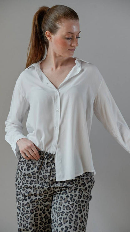 Lokita - Camicia in tinta unita bianca - ART.LOK18743/1173/MAS3