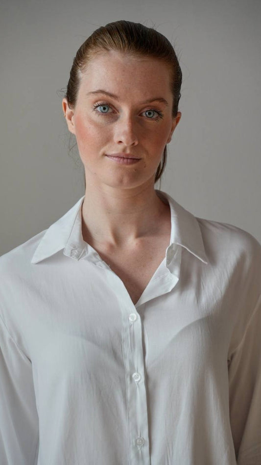 Lokita - Camicia in tinta unita bianca - ART.LOK18743/1173/MAS3