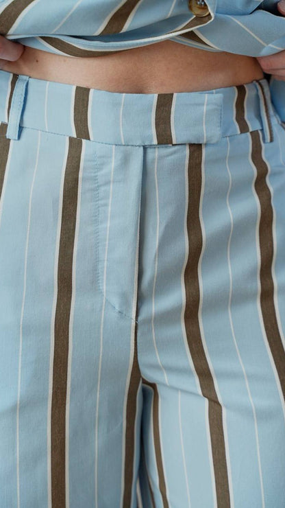 Zahjr - Pantaloni fantasia a righe moro e sfondo cielo - ART.53539900