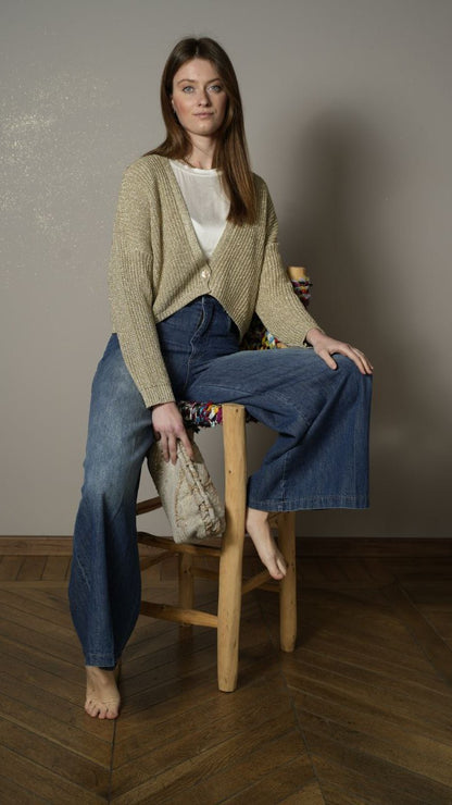 Tensione In - Cardigan lurex dorato - ART. TED76548