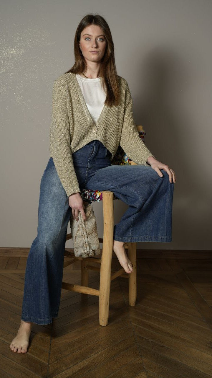 Tensione In - Cardigan lurex dorato - ART. TED76548
