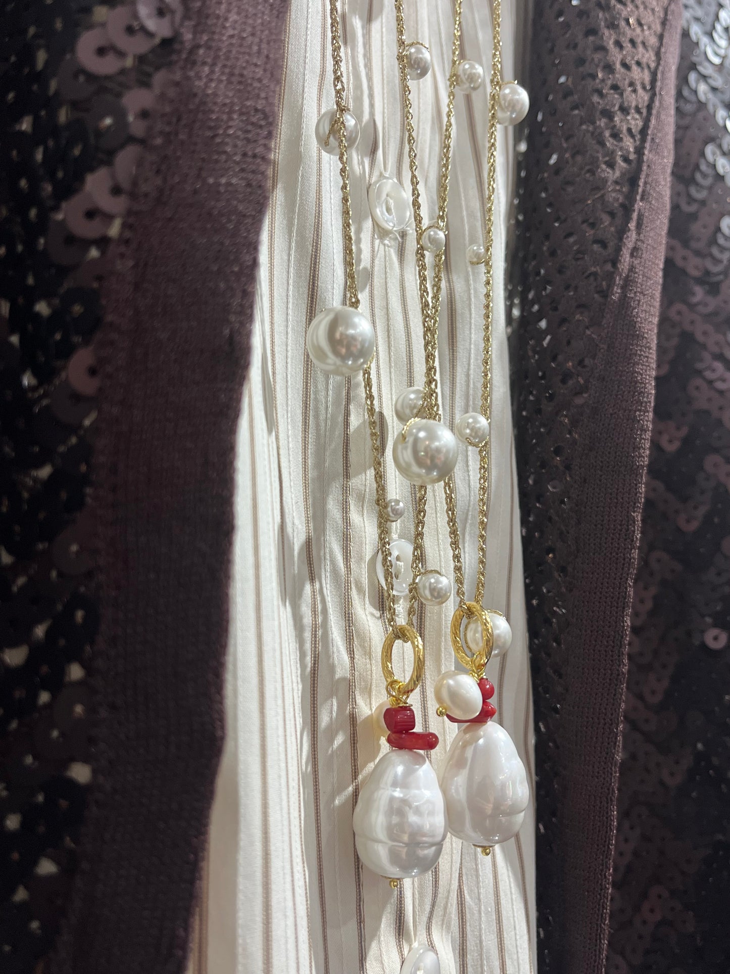 Via Roma - Collana "Perla 2.1" Oro - Bianco - Rosso