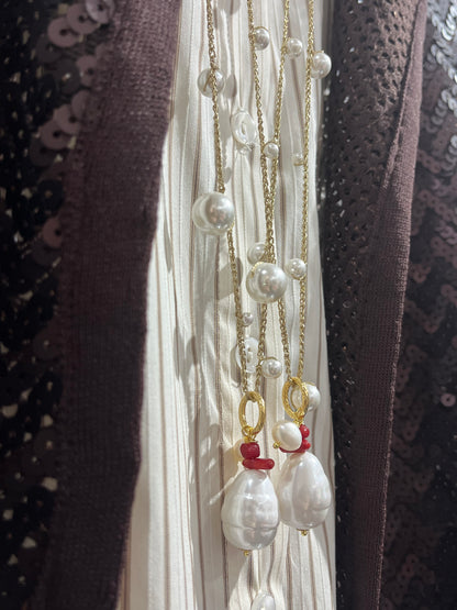 Via Roma - Collana "Perla 2.1" Oro - Bianco - Rosso