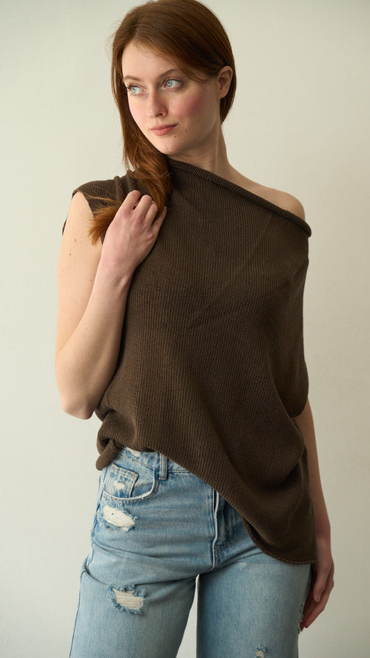 King Kong - Maglia con spacco laterale ART.SP8PA10 Marrone