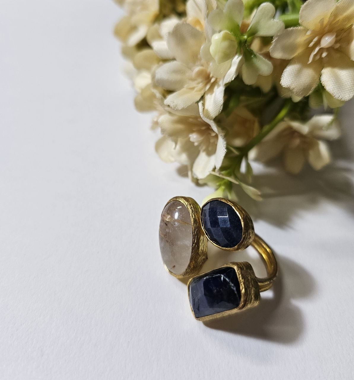 Anello "Turco" Blu - Grigio - Avorio