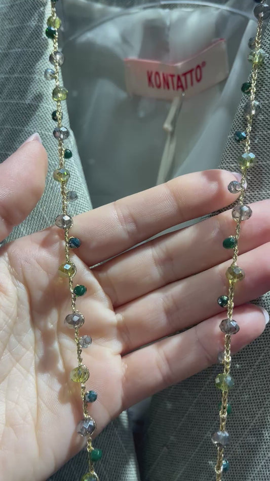 Via Roma - Collana "New Beautiful" Verde - Grigio - Oro